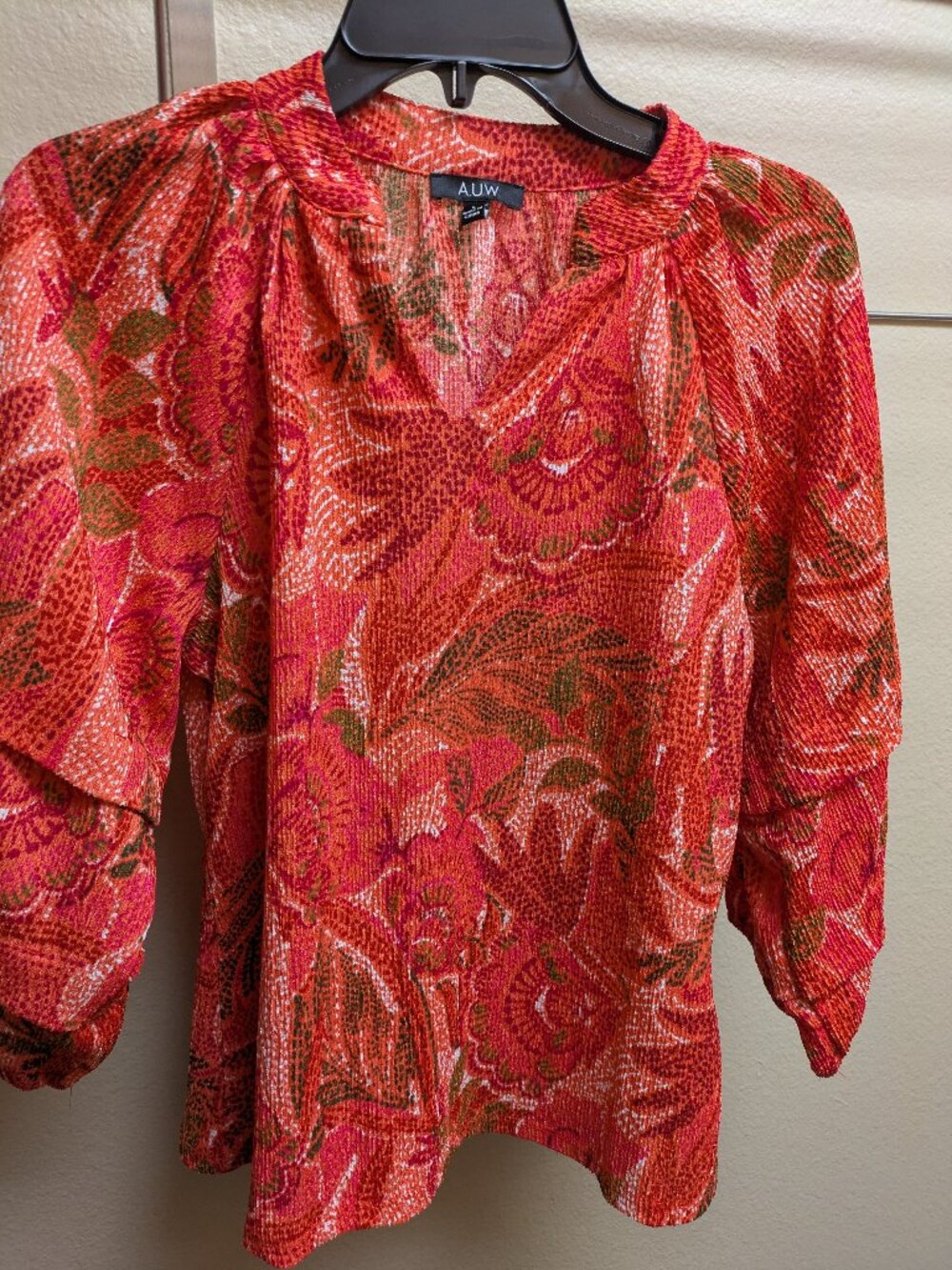~ Red Blouse with beautiful sleeves.